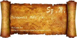 Szepesi Márk névjegykártya