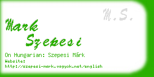 mark szepesi business card